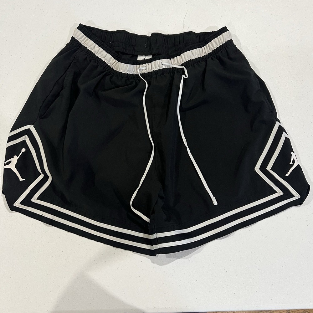 XL Jordan Shorts Men's Black Nike Air Dri-Fit Sport Diamond Woven FQ2989-010